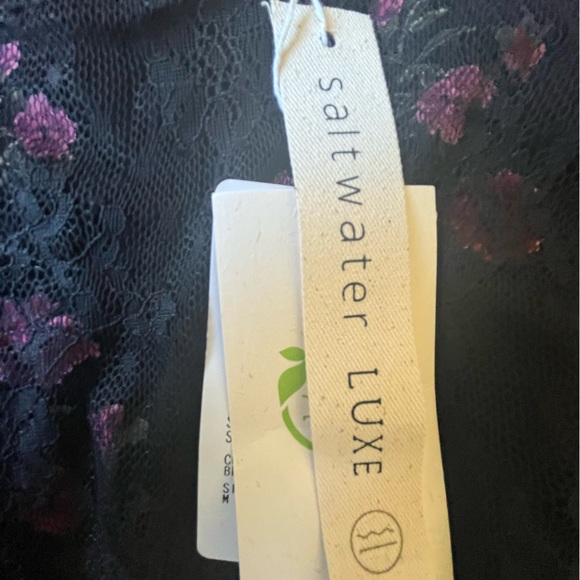 NWT Saltwater Luxe Black Floral Lace Corset Back Top Blouse Women’s Sz M‎ Goth - Picture 4 of 9